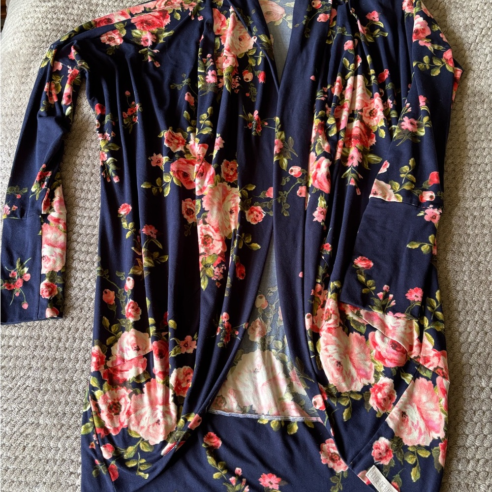 Floral Navy Cardigan